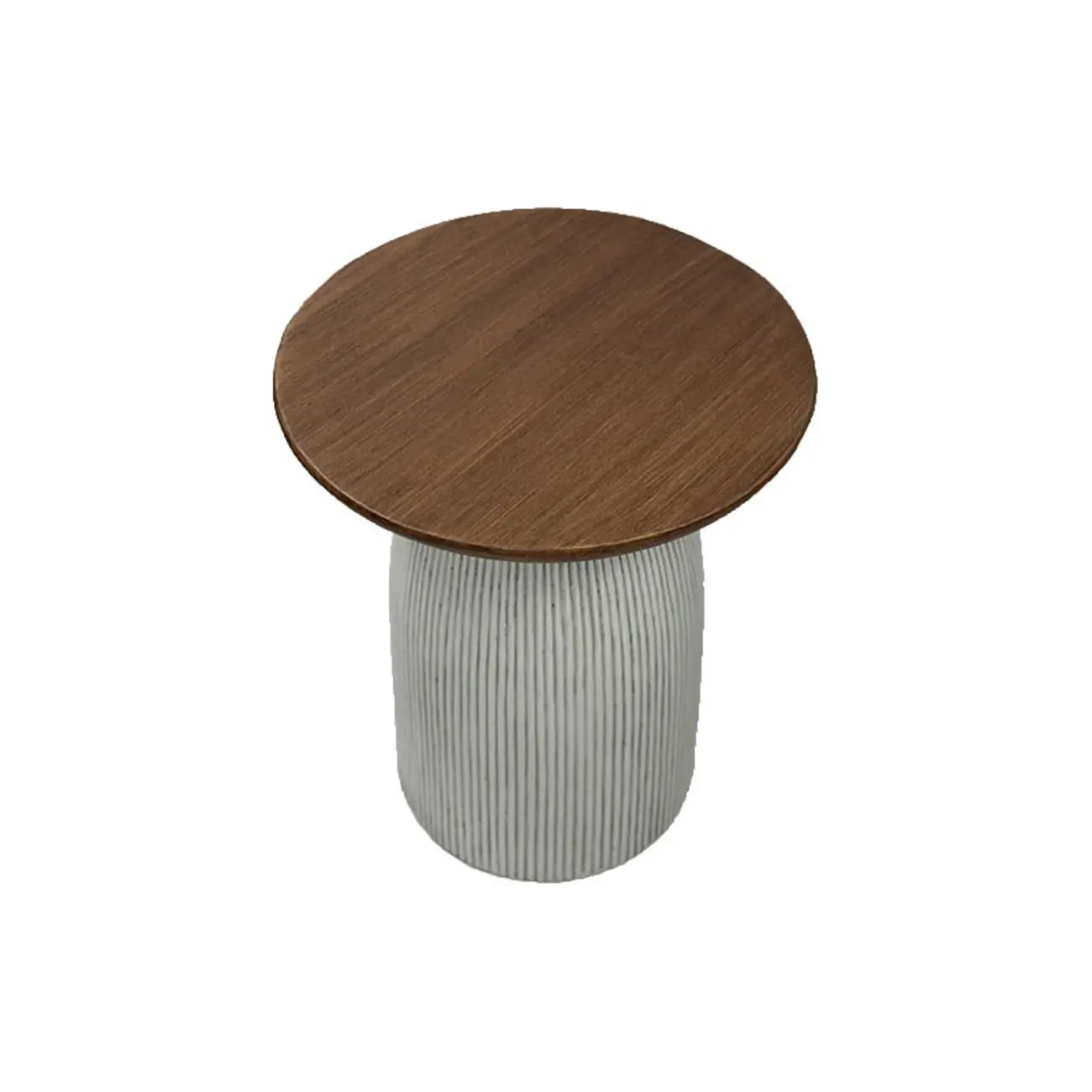 Table d'appoint ronde marron sur pied pour salon