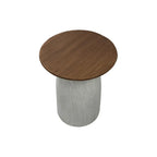 Table d'appoint ronde marron sur pied pour salon