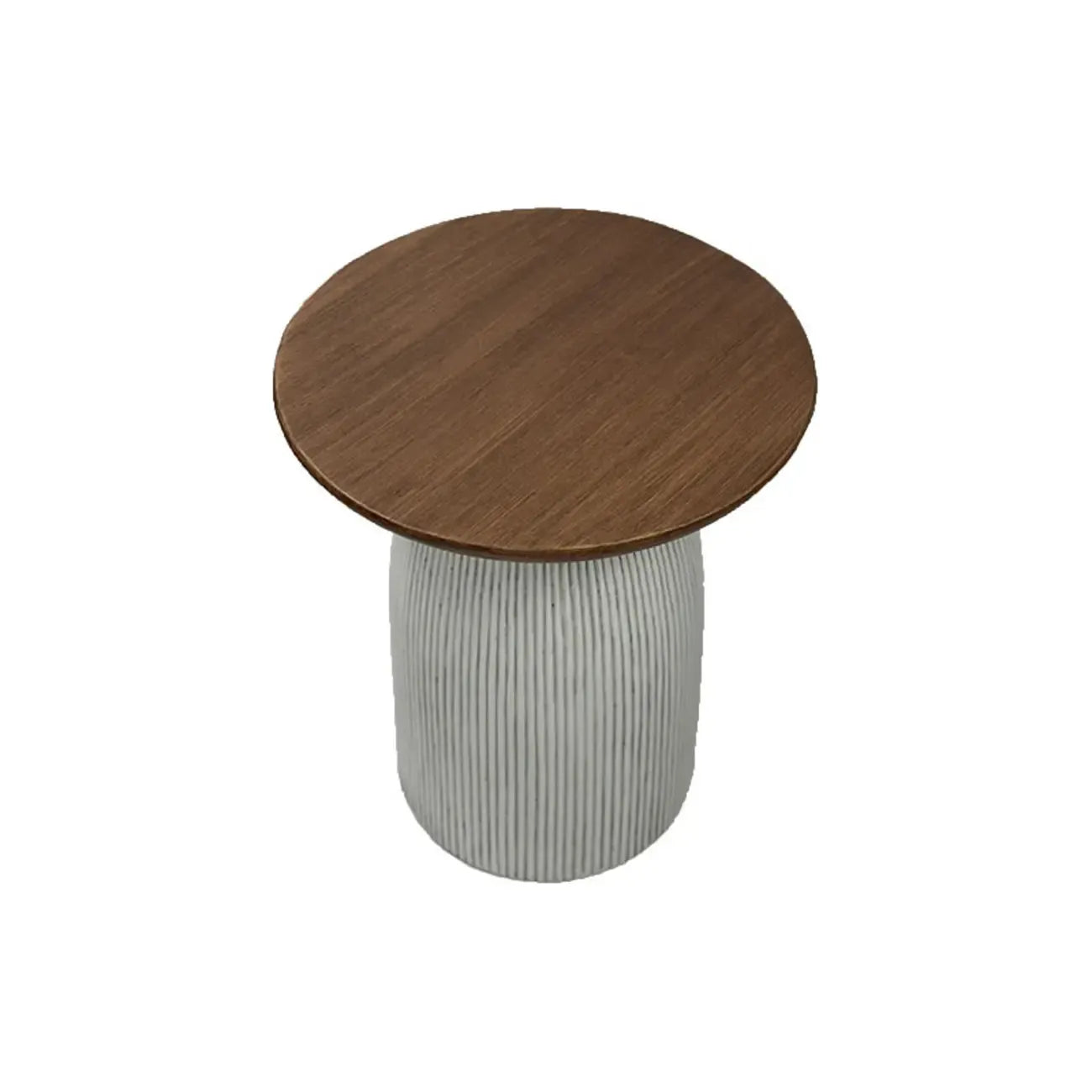 Table d'appoint ronde marron sur pied pour salon