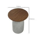 Table d'appoint ronde marron sur pied pour salon