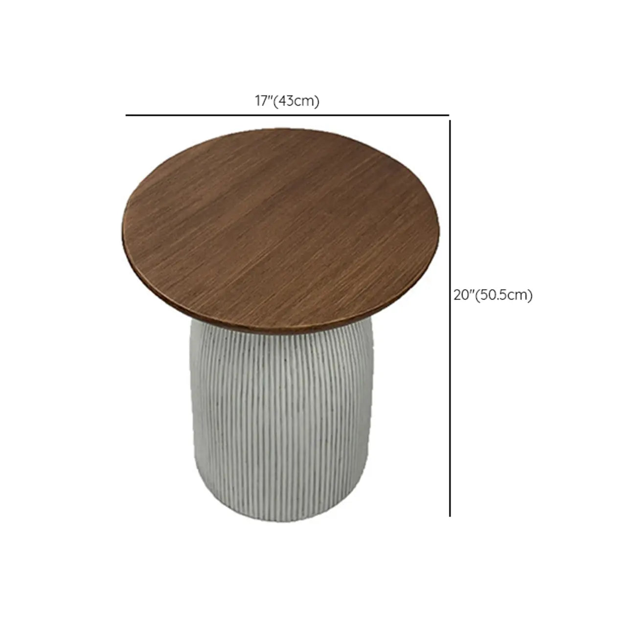 Table d'appoint ronde marron sur pied pour salon