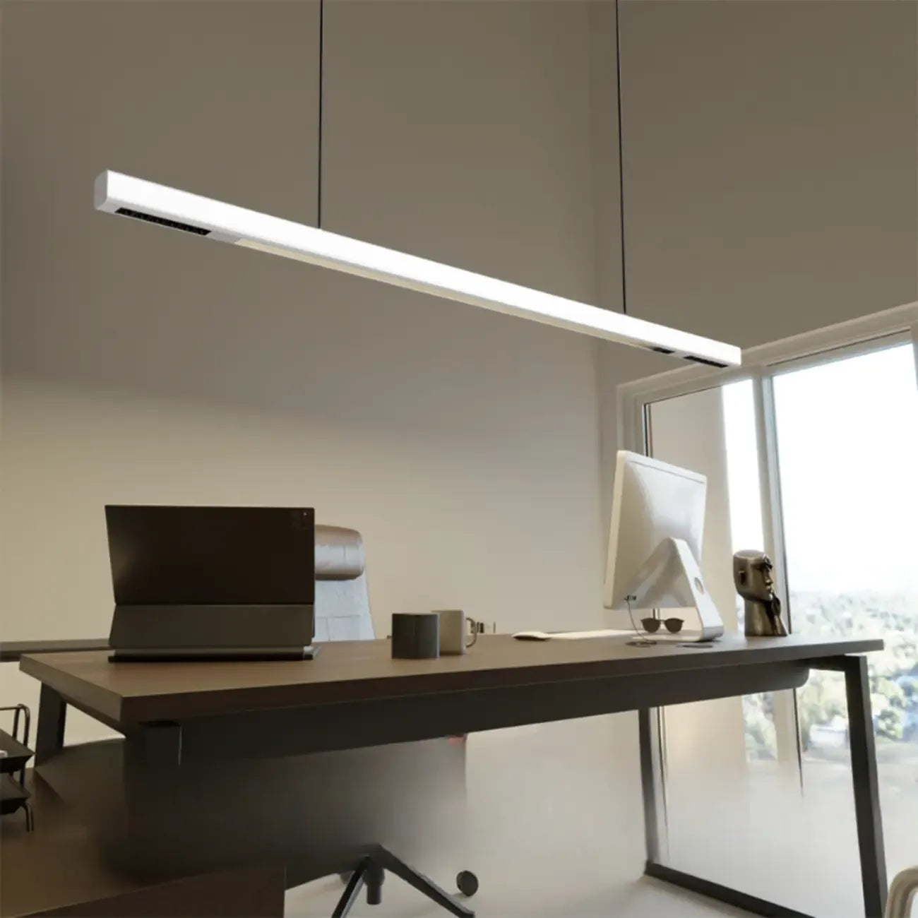 Luminaire linéaire orientable à 3 sources de lumière naturelle pour îlots de cuisine modernes