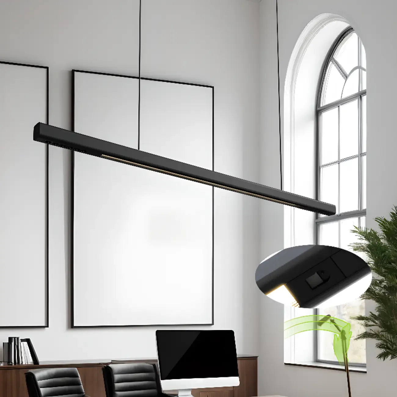 Luminaire linéaire orientable à 3 sources de lumière naturelle pour îlots de cuisine modernes