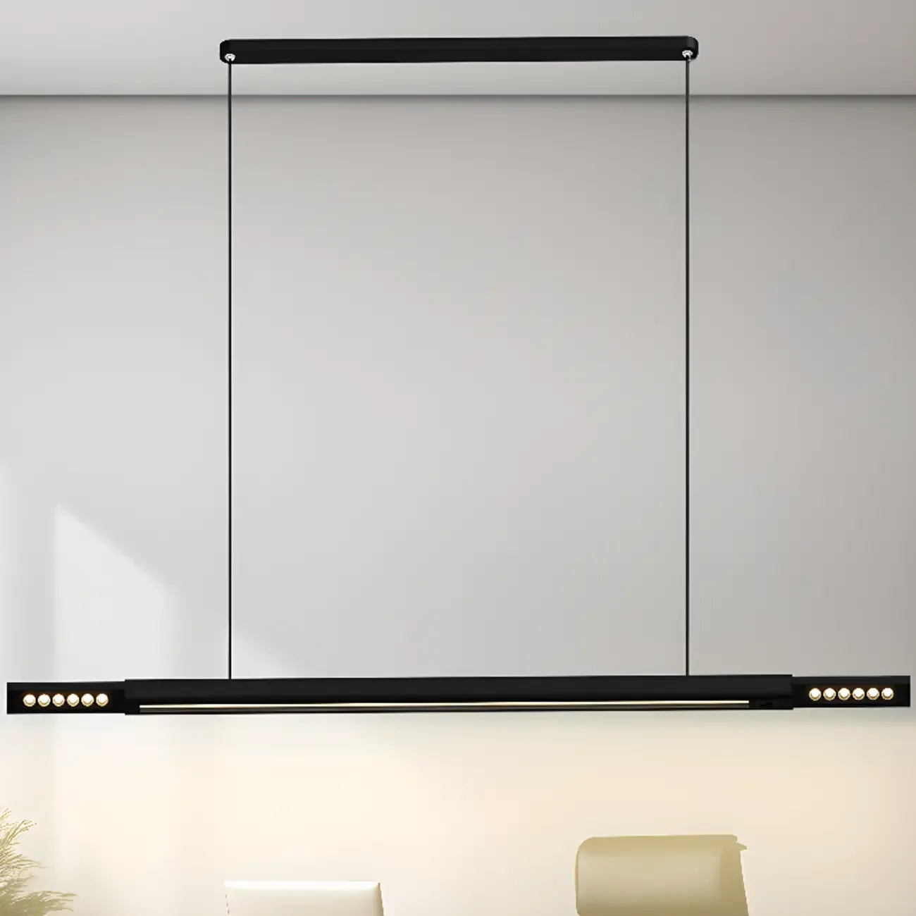 Luminaire linéaire orientable à 3 sources de lumière naturelle pour îlots de cuisine modernes