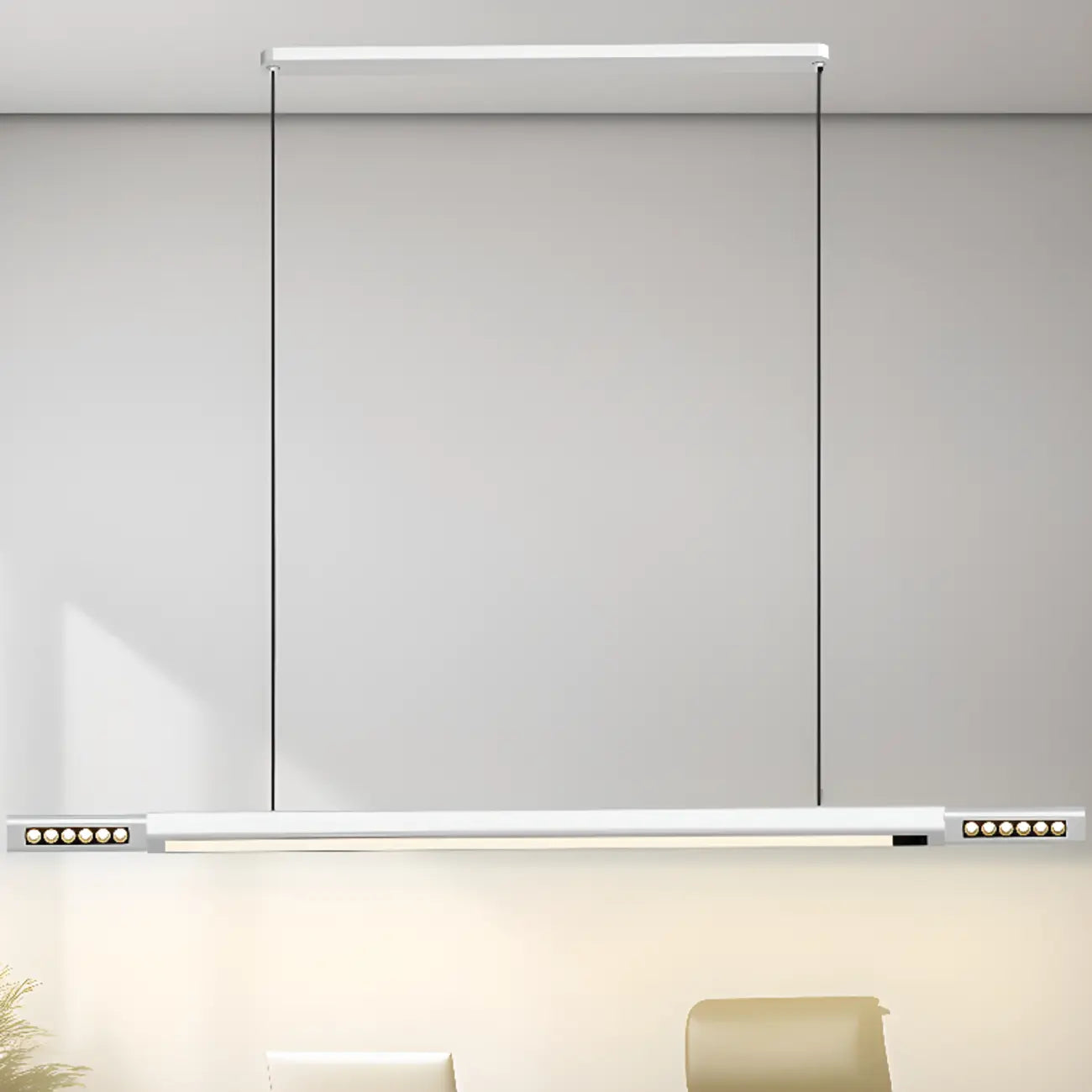 Luminaire linéaire orientable à 3 sources de lumière naturelle pour îlots de cuisine modernes
