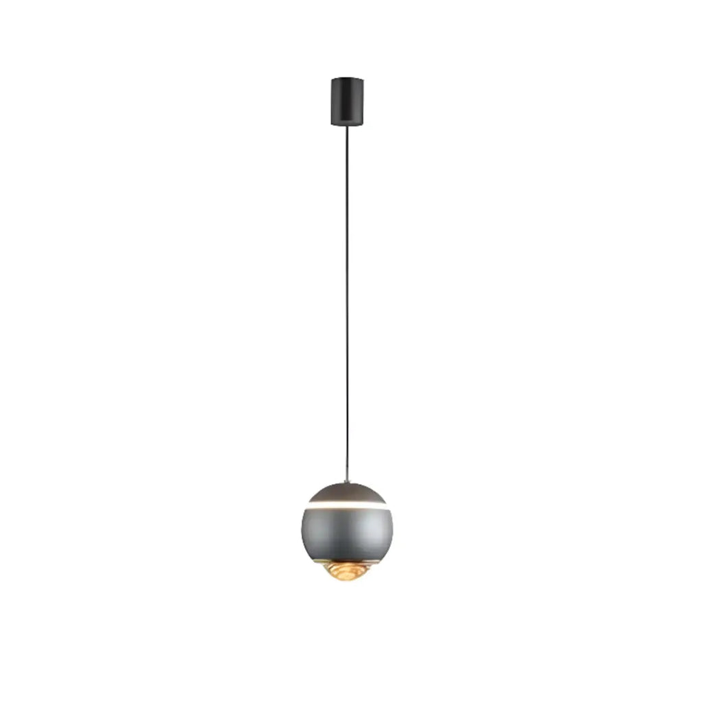 Suspension moderne en métal et verre avec globe et LED blanc chaud