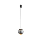 Suspension moderne en métal et verre avec globe et LED blanc chaud