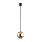 Suspension moderne en métal et verre avec globe et LED blanc chaud