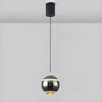 Suspension moderne en métal et verre avec globe et LED blanc chaud
