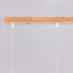 Suspension moderne à 3 lumières en verre et bois pour îlot de cuisine