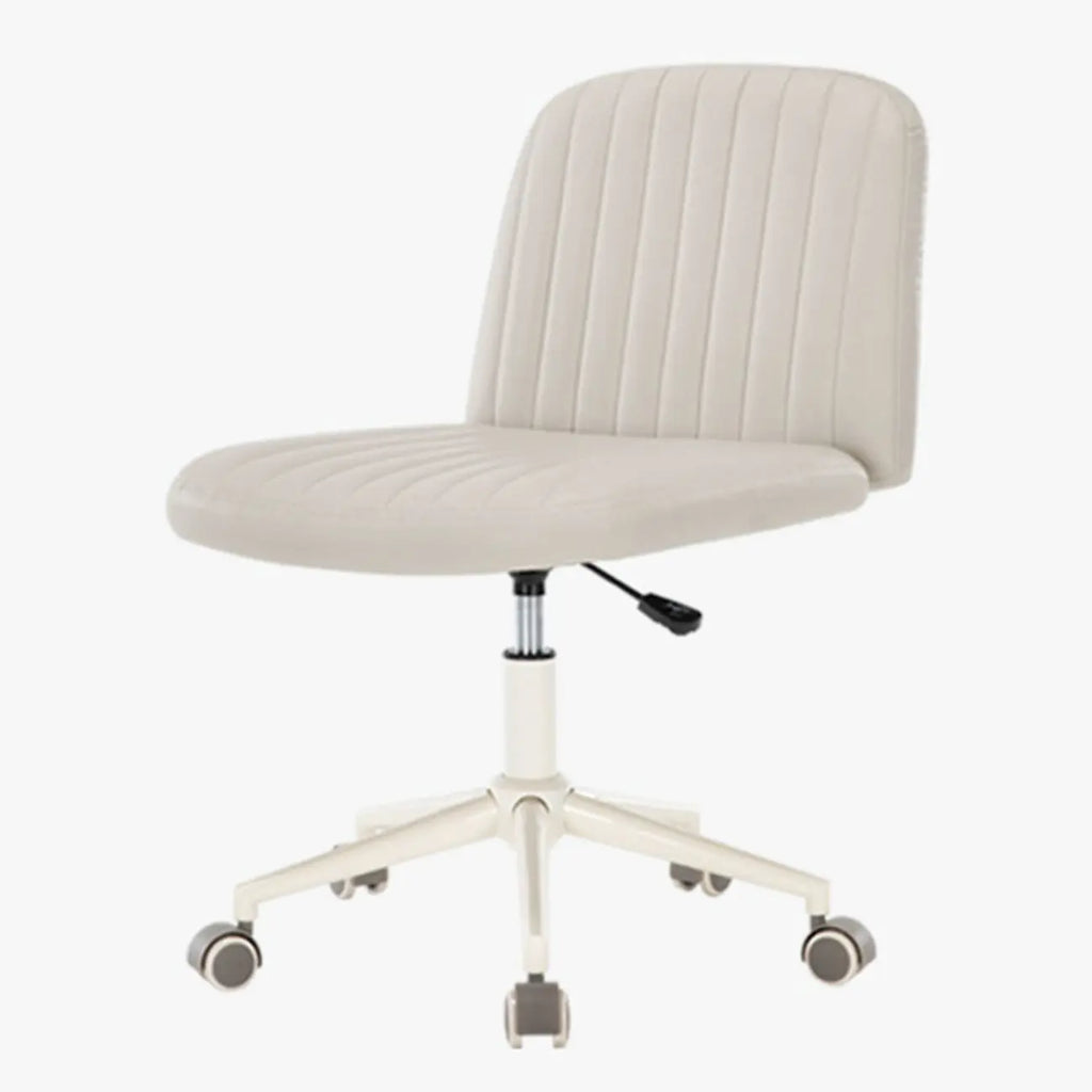 Fauteuil de bureau pivotant en cuir blanc simple