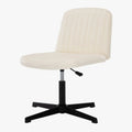 Fauteuil de bureau pivotant en cuir blanc simple