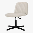 Fauteuil de bureau pivotant en cuir blanc simple