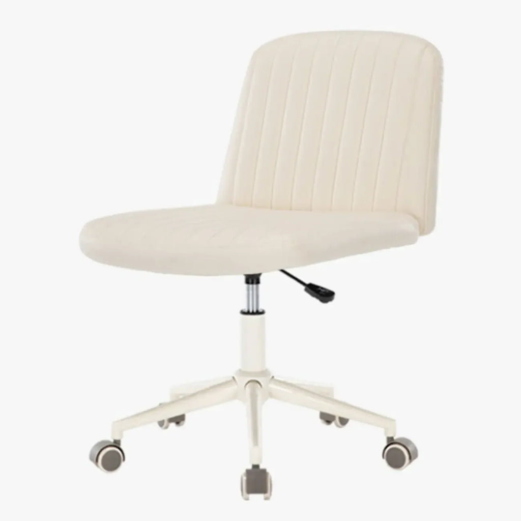 Fauteuil de bureau pivotant en cuir blanc simple