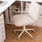 Fauteuil de bureau pivotant en cuir blanc simple