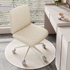 Fauteuil de bureau pivotant en cuir blanc simple