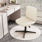 Fauteuil de bureau pivotant en cuir blanc simple