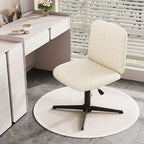Fauteuil de bureau pivotant en cuir blanc simple