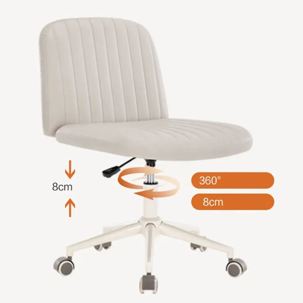 Fauteuil de bureau pivotant en cuir blanc simple