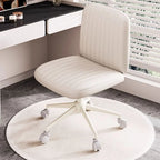 Fauteuil de bureau pivotant en cuir blanc simple
