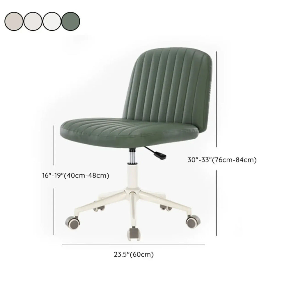 Fauteuil de bureau pivotant en cuir blanc simple