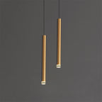 Suspension LED géométrique moderne en métal doré et acrylique