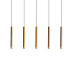 Suspension LED géométrique moderne en métal doré et acrylique