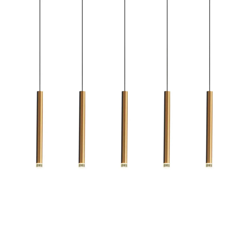 Suspension LED géométrique moderne en métal doré et acrylique