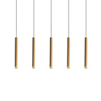 Suspension LED géométrique moderne en métal doré et acrylique