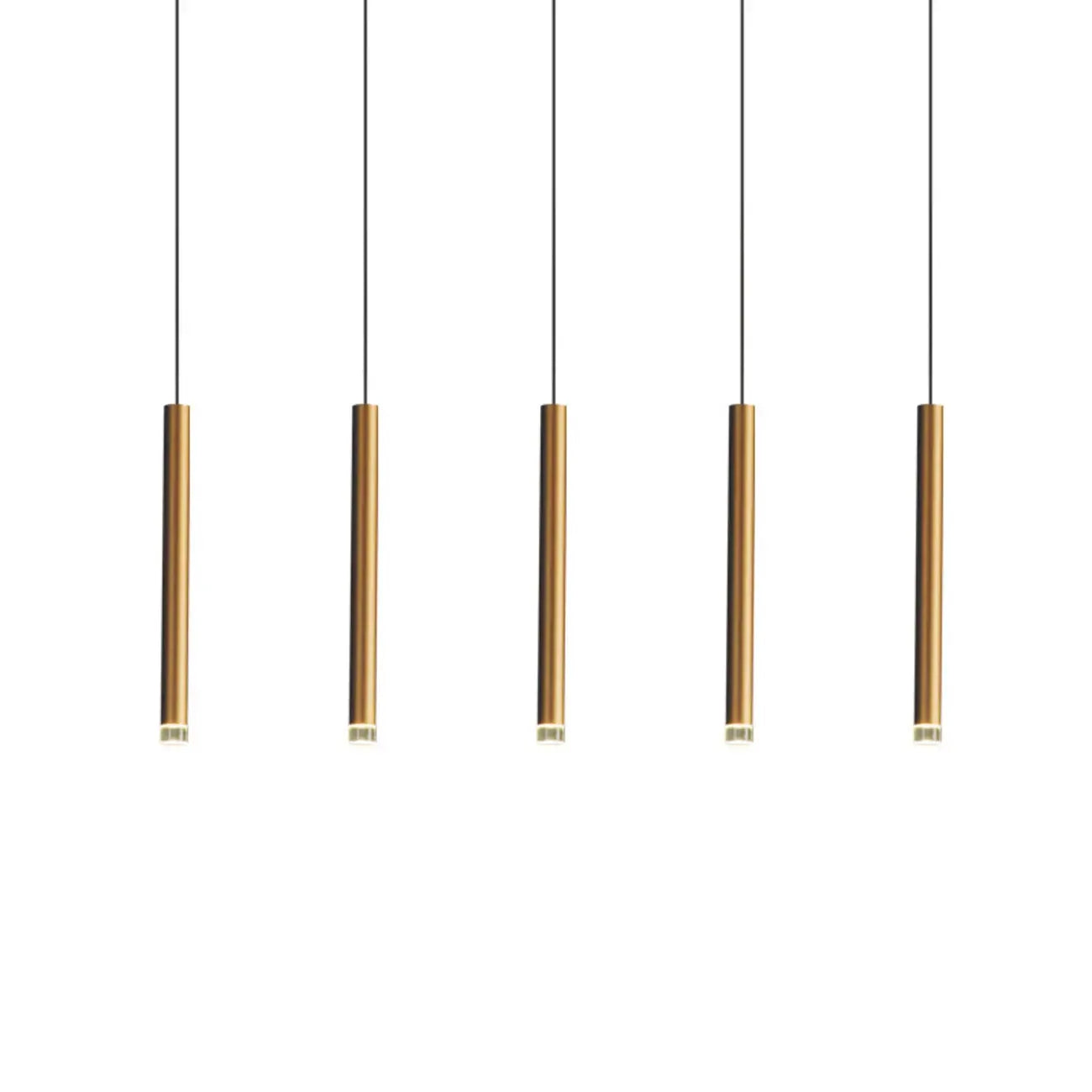 Suspension LED géométrique moderne en métal doré et acrylique