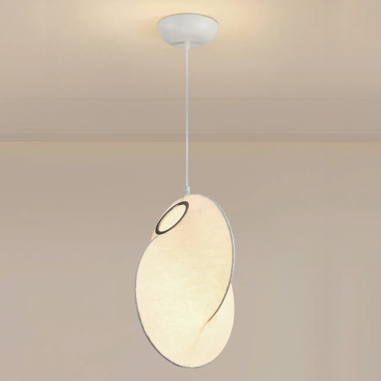 Suspension moderne en tissu blanc réglable pour salon