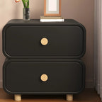 Table de chevet en bois blanc cassé à deux tiroirs pour chambre à coucher