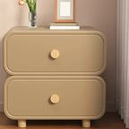 Table de chevet en bois blanc cassé à deux tiroirs pour chambre à coucher