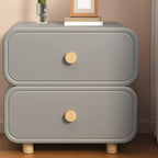 Table de chevet en bois blanc cassé à deux tiroirs pour chambre à coucher