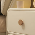 Table de chevet en bois blanc cassé à deux tiroirs pour chambre à coucher