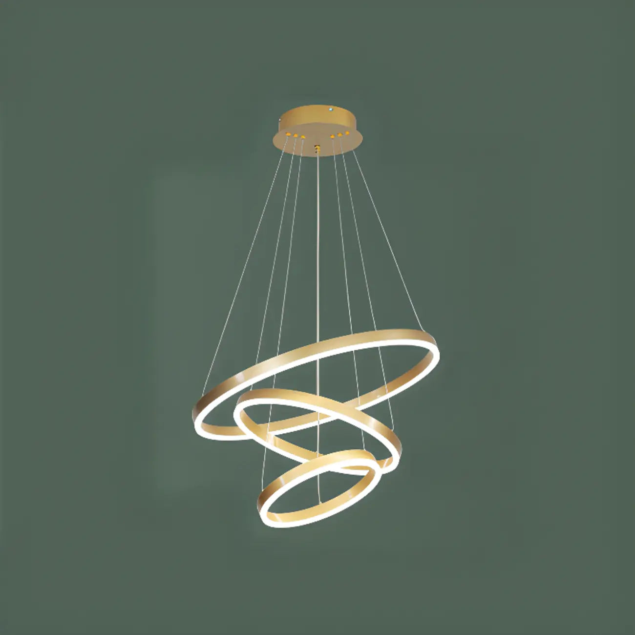 Lustre circulaire moderne à plusieurs niveaux avec télécommande LED pour escalier