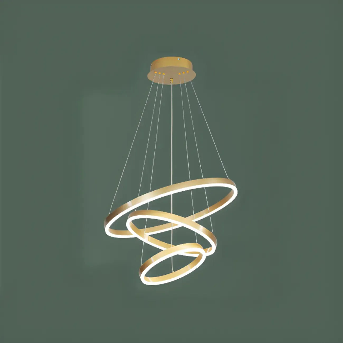 Lustre circulaire moderne à plusieurs niveaux avec télécommande LED pour escalier