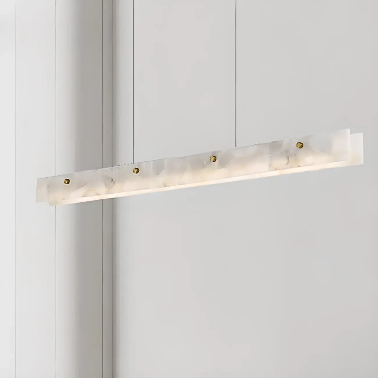 Luminaire suspendu rectangulaire réglable en marbre pour îlot de cuisine
