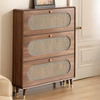 Meuble à chaussures bohème mince en bois marron à façade rabattable