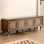 Meuble à chaussures bohème mince en bois marron à façade rabattable