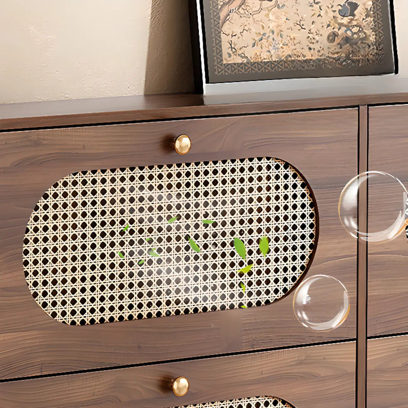 Meuble à chaussures bohème mince en bois marron à façade rabattable