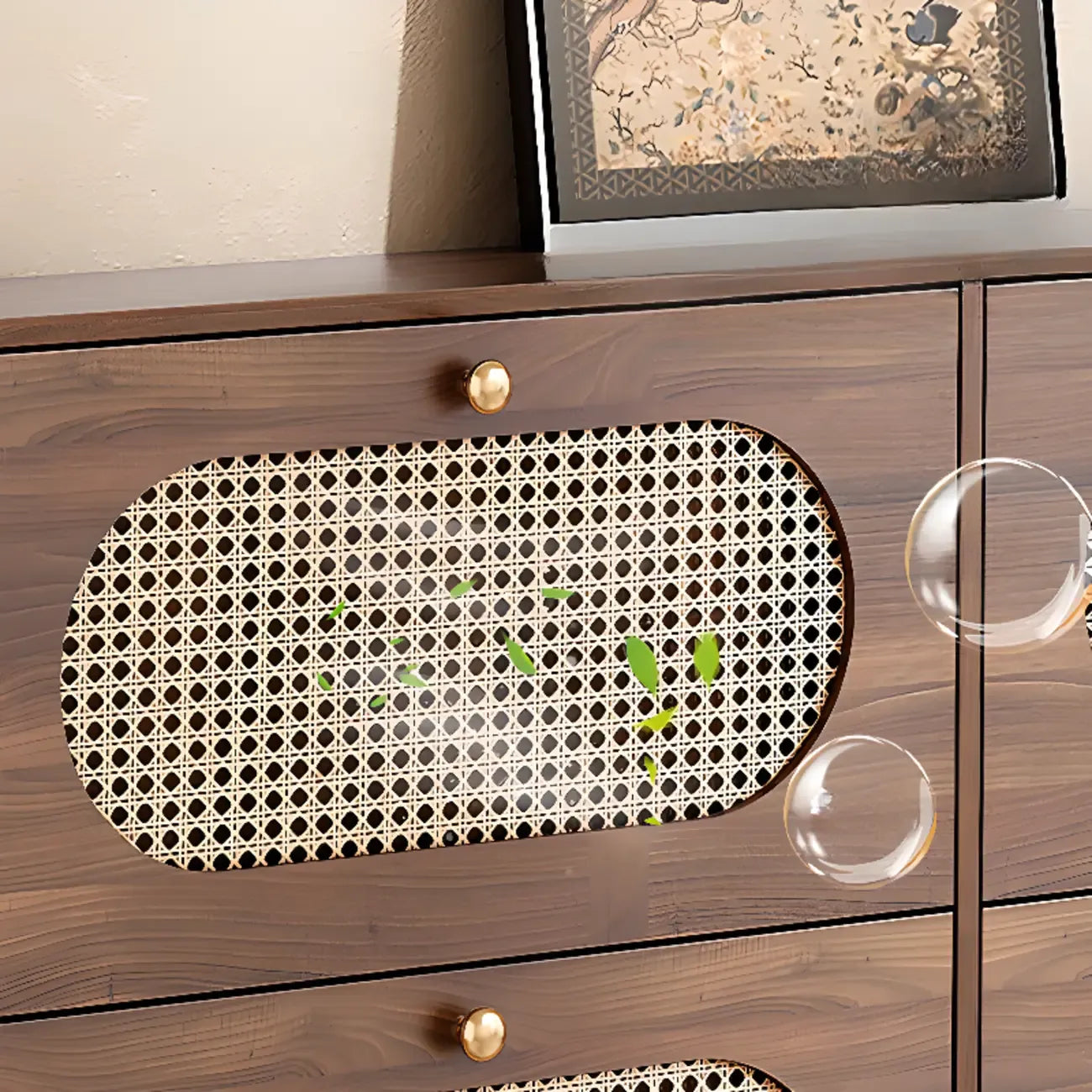 Meuble à chaussures bohème mince en bois marron à façade rabattable