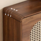 Meuble à chaussures bohème mince en bois marron à façade rabattable