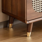 Meuble à chaussures bohème mince en bois marron à façade rabattable