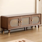 Meuble à chaussures bohème mince en bois marron à façade rabattable