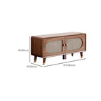 Meuble à chaussures bohème mince en bois marron à façade rabattable