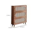 Meuble à chaussures bohème mince en bois marron à façade rabattable