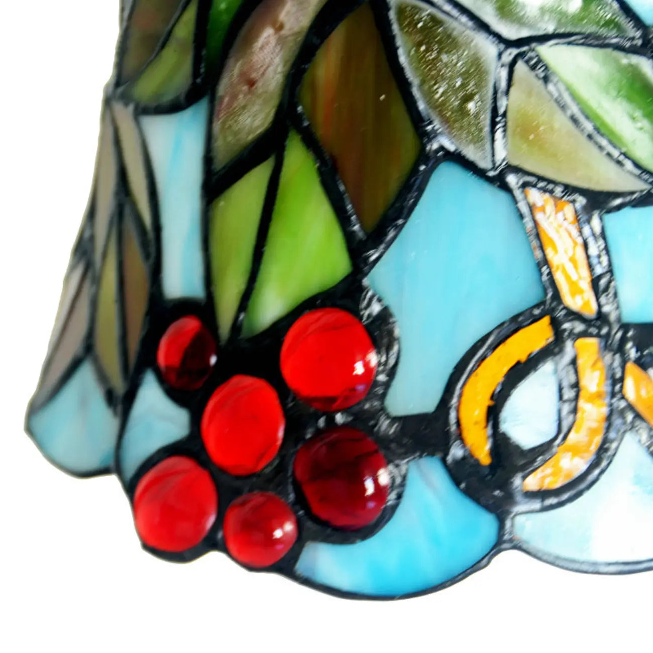 Lampe de table vintage en forme de cœur, vitrail sur pied en fer