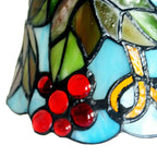 Lampe de table vintage en forme de cœur, vitrail sur pied en fer