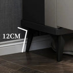 Meuble à chaussures étroit et élégant en bois gris avec porte rabattable